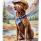 Edge Collections - 28" X 40" - Multicolor - Chesapeake Bay Retriever Cowboy Welcome - 1 Piece